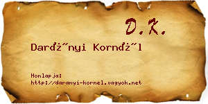 Darányi Kornél névjegykártya