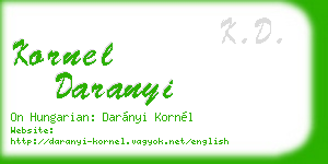 kornel daranyi business card